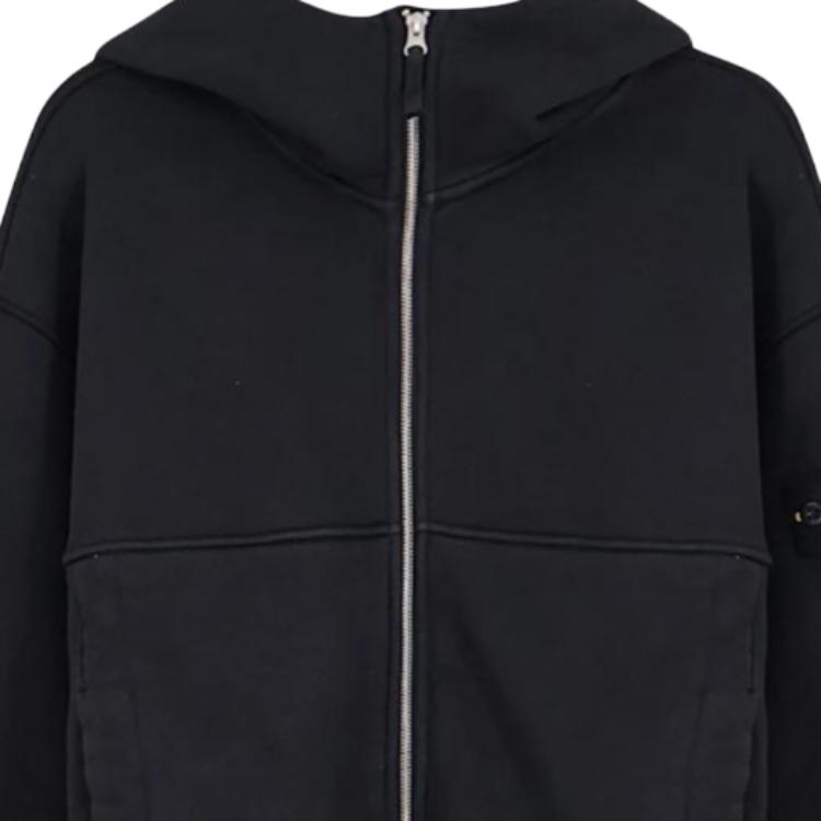 Толстовка на молнии с нашивкой с логотипом Stone Island, черный — фото 4