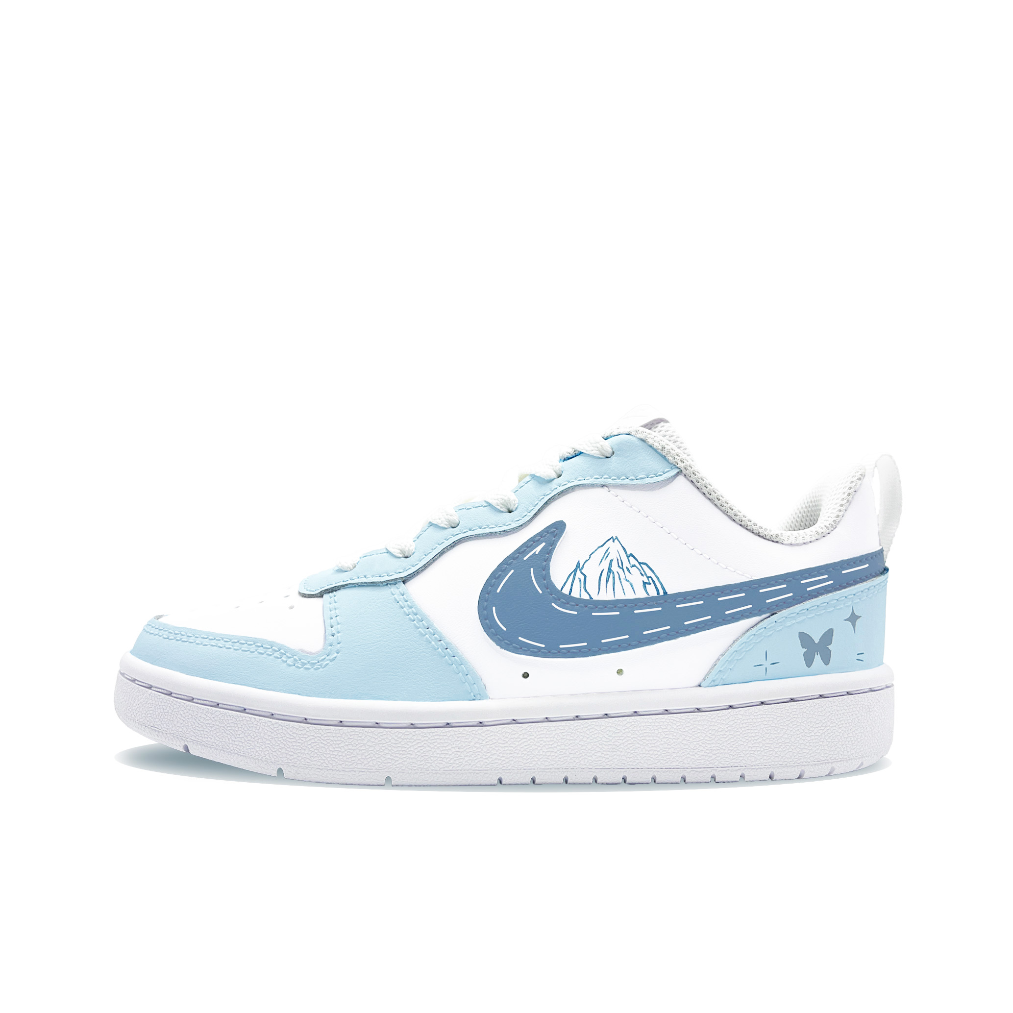 

Детские скейтерские кроссовки Court Borough для младших школьников Nike, синий/белый