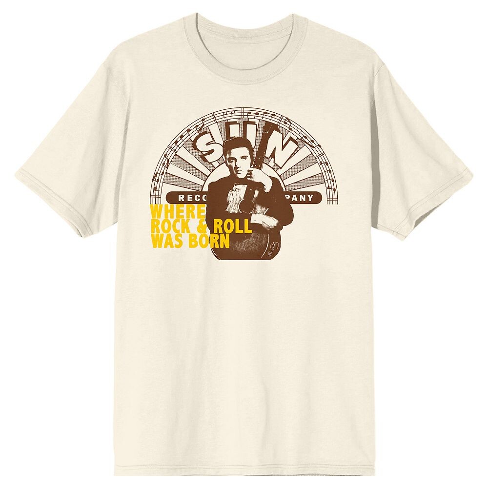

Мужская футболка Sun Records Elvis Where Rock с рисунком Licensed Character, кремовый