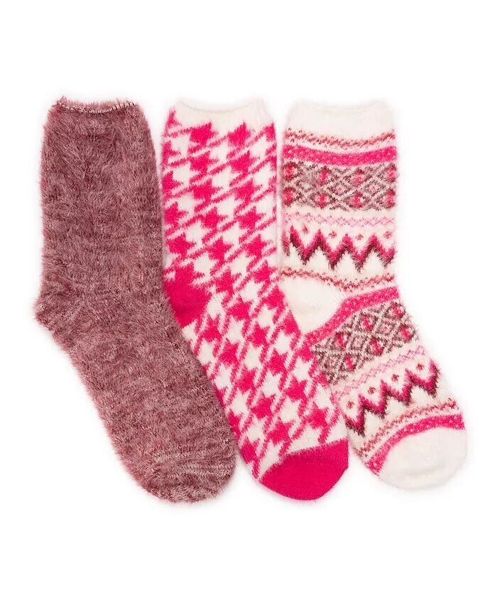 

Женский комплект из 3 носков из пушистой пряжи- MUK LUKS, розовый