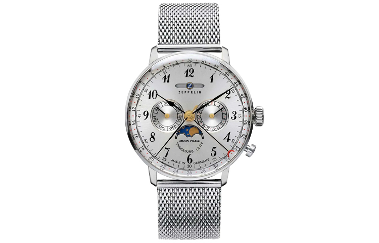 

ZEPPELIN Часы Quartz Movement Men's Watch Watch 40mm Silver Dial Stainless Steel Watch Case Stainless Steel Strap 7036m 1