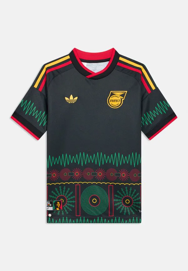 Детская спортивная футболка унисекс с надписью «ямайка на выезде» Adidas Originals, Black