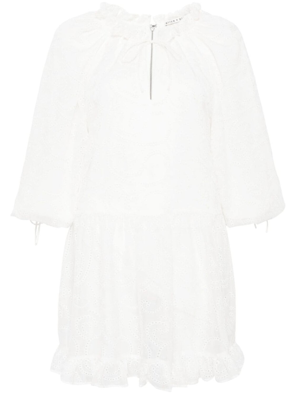 

Alice + olivia мини-платье с вышивкой Sherrie, белый