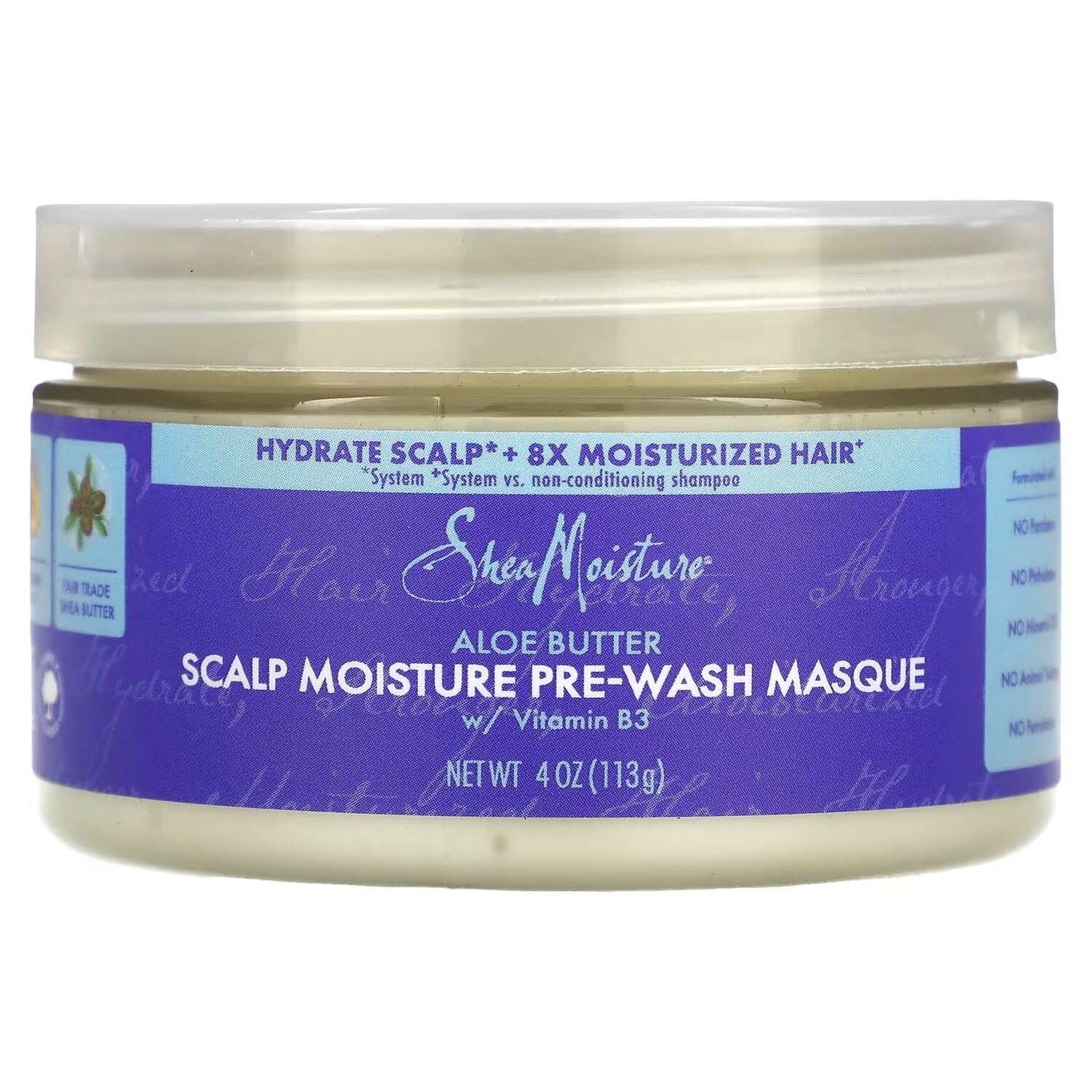 

Маска SheaMoisture для увлажнения кожи головы перед мытьем с маслом алоэ, 113 г