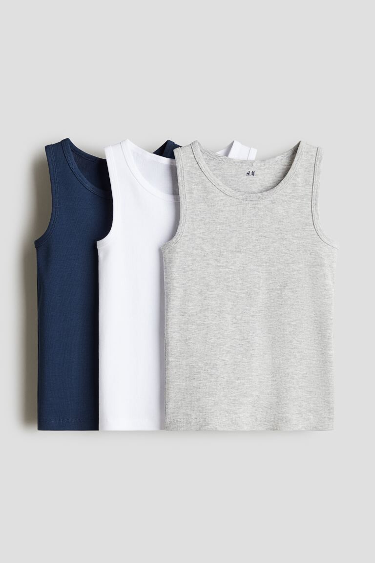 

3 пары хлопковых топов на бретелях H&M, синий