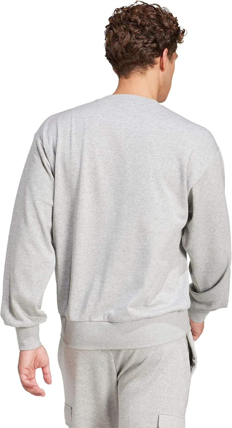 Мужская толстовка adidas Essentials Feelcozy French Terry, Medium Grey Heather/Black — фото 2