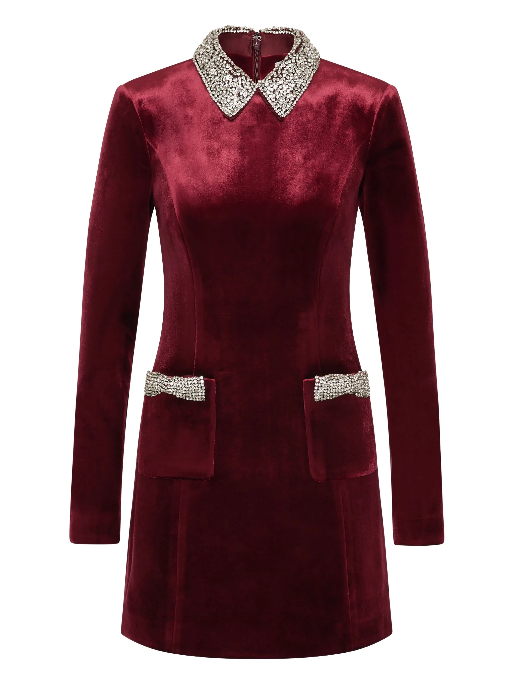 

Платье мини Edwiena с украшенным воротником Rebecca Vallance, красный