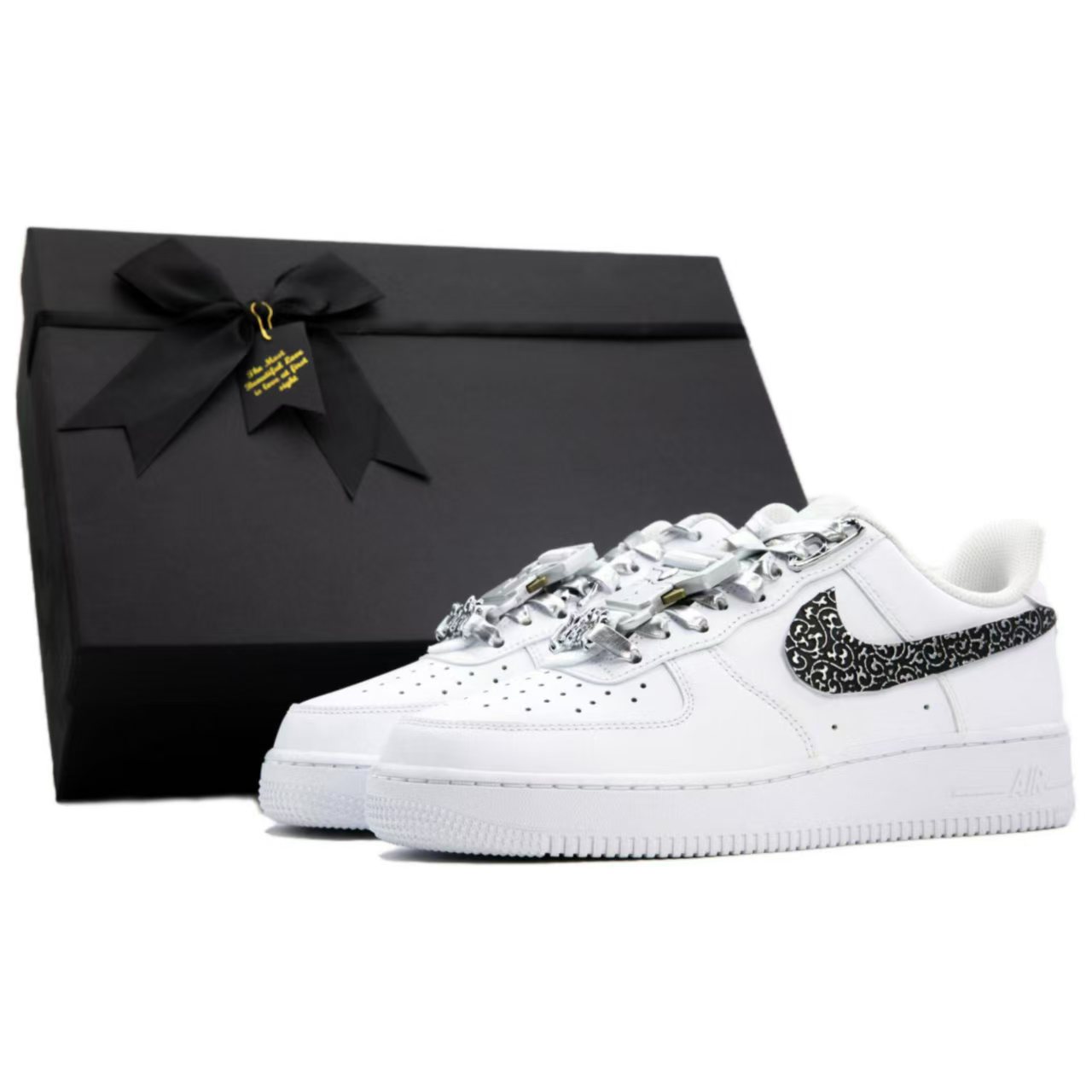 

Nike Кроссовки Air Force 1 Metal Knight Box с низким верхом, противоскользящие, износостойкие, мужские, белые