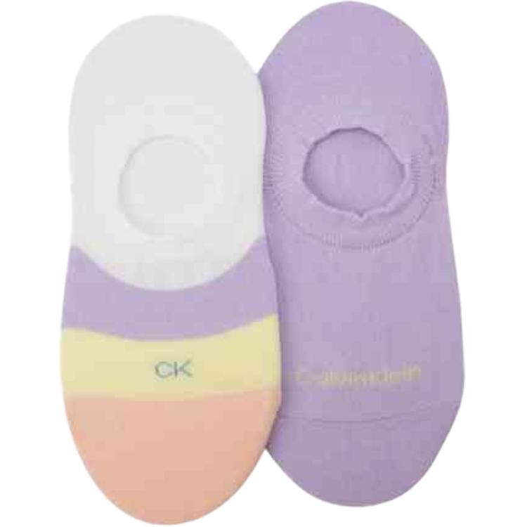 

Женские носки CALVIN KLEIN No-Show, 2 пары, цвет: белый лунный/фиолетовый феникс