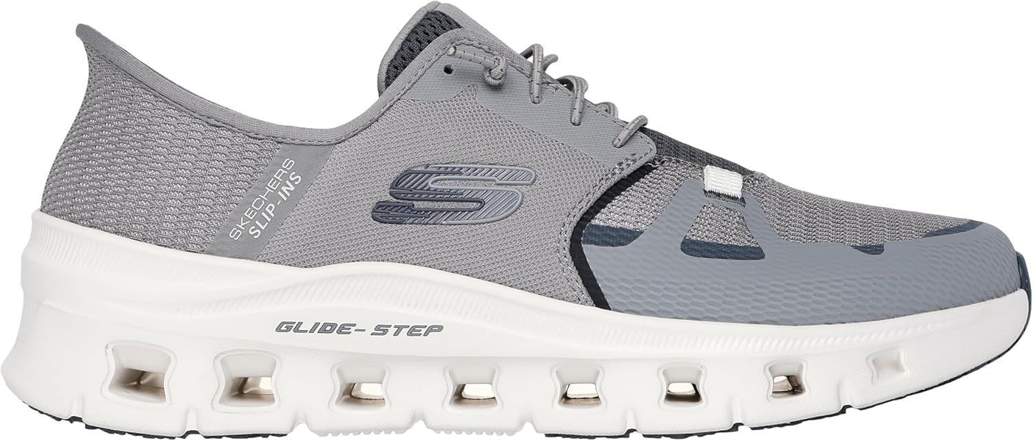 Мужские кроссовки Skechers Glide-Step Pro с противоскользящей подошвой, серый/угольный — фото 3