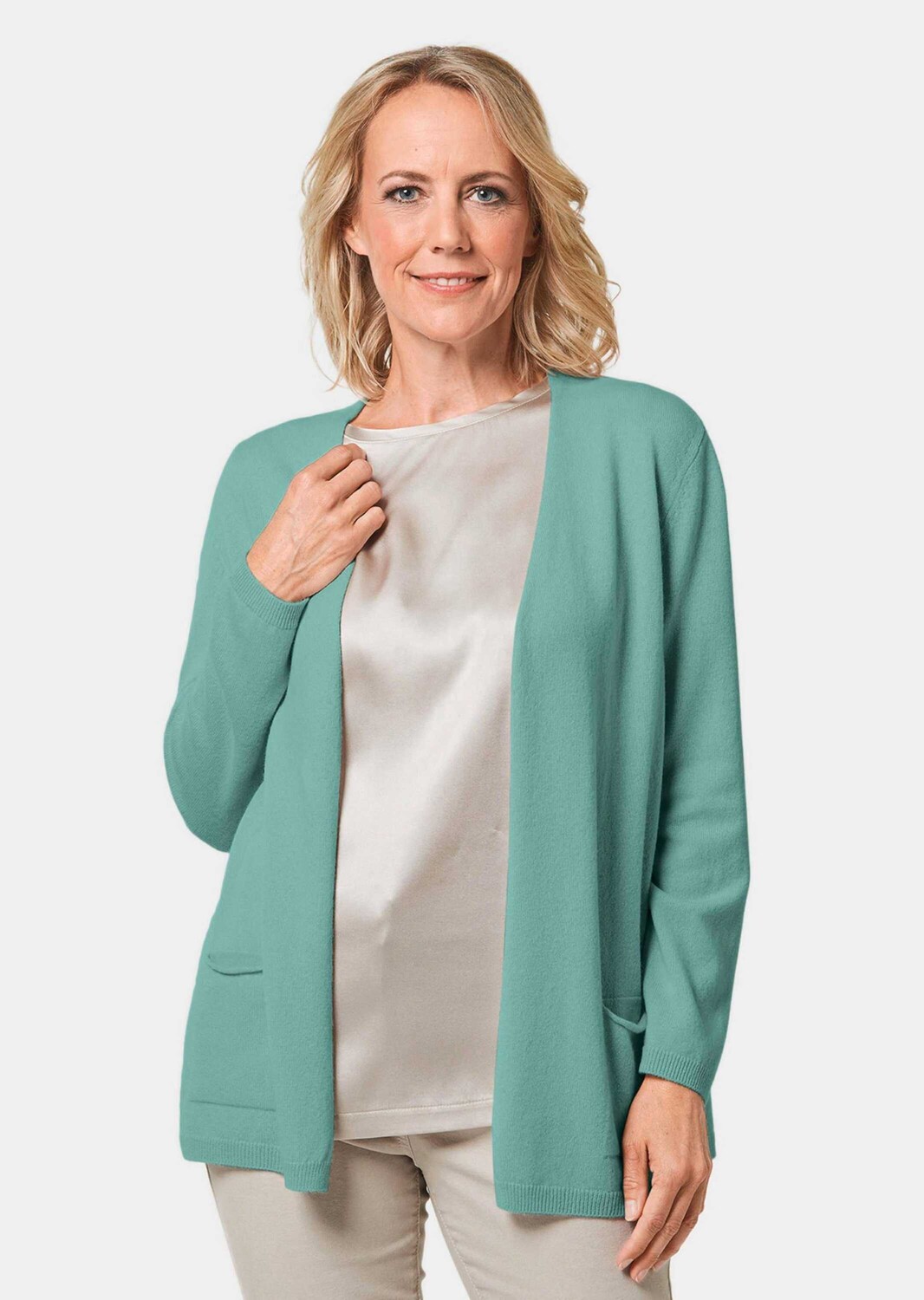 

Кардиган GOLDNER Kaschmir Longstrickjacke, аква