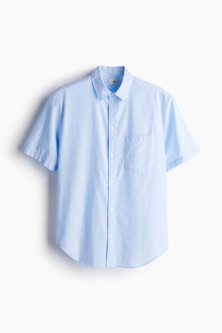 

Рубашка с короткими рукавами обычного кроя H&M, синий