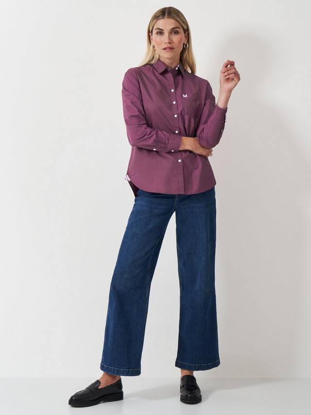 

Рубашка с поплиновым карманом Crew Clothing, цвет Berry Red