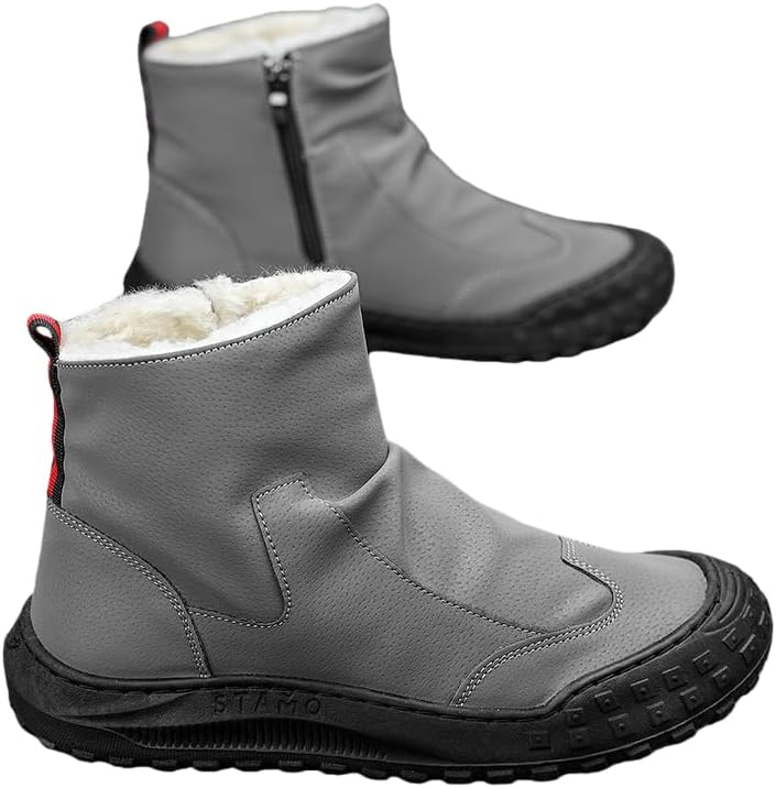 

Мужские слипоны модные кроссовки - повседневные и стильные, толстая подошва для увеличения роста, не скользящие и прочные, теплая искусственная кожа для всех сезонов Hhhchpm, серый