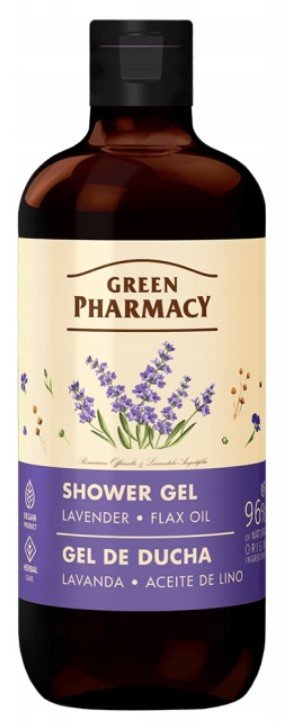 

Green Pharmacy, Гель для душа, лаванда и льняное масло, 500 мл