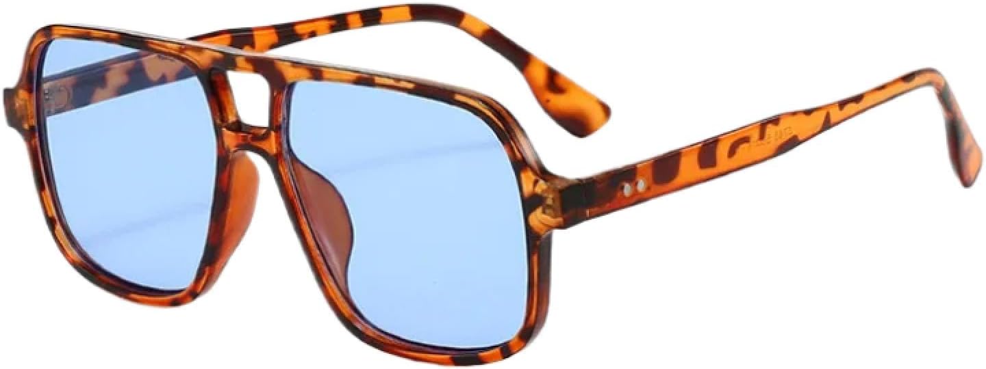 

Солнцезащитные очки с защитой от УФ-излучения UV400 | Панк-стиль, увеличенная оправа | Для женщин и мужчин, для занятий спортом на открытом воздухе и вождения DSVIGF, Leopard Blue