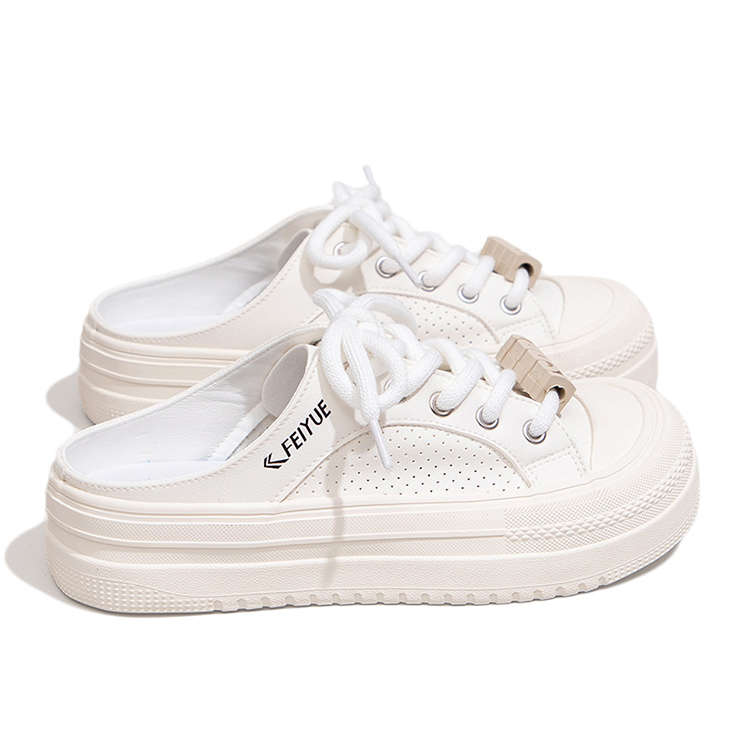 Футболка женская Feiyue бежево-черная с резиновой подошвой, устойчивой к истиранию и скольжению, с закрытым носком — фото 4