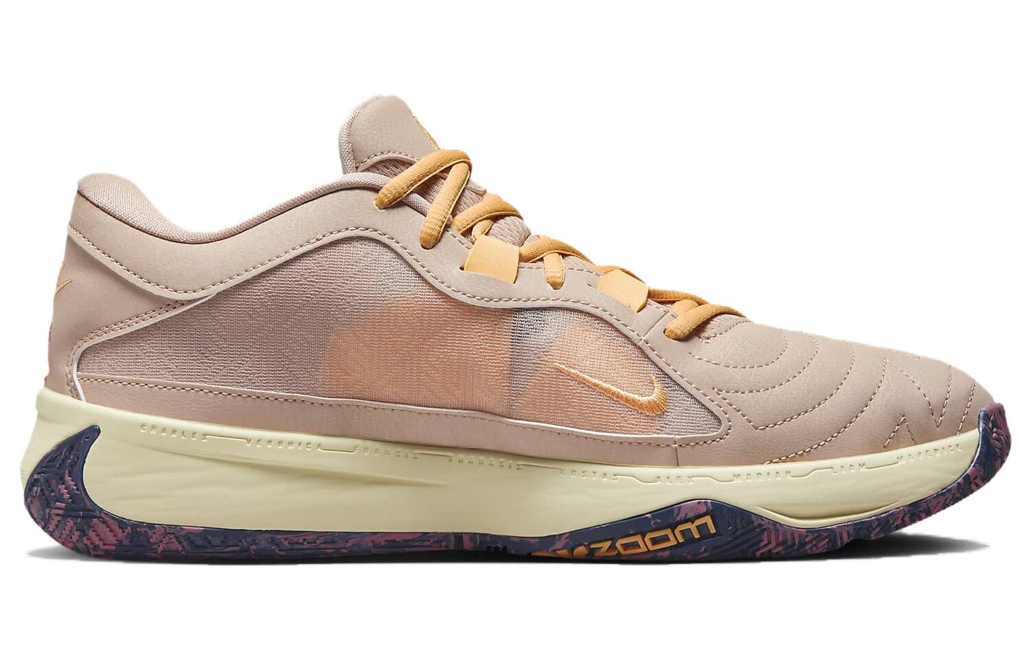 Мужские баскетбольные кроссовки Nike Freak 5, Fossil Stone/Celestial Gold/Alabaster — фото 2