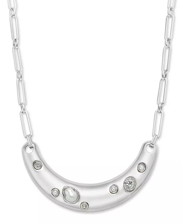 

Эффектное ожерелье с изогнутой планкой из родиевого кристалла и искусственного жемчуга, 16-1/2 дюйма + удлинитель 3 дюйма, эксклюзивно в Macy's I.N.C. International Concepts, white