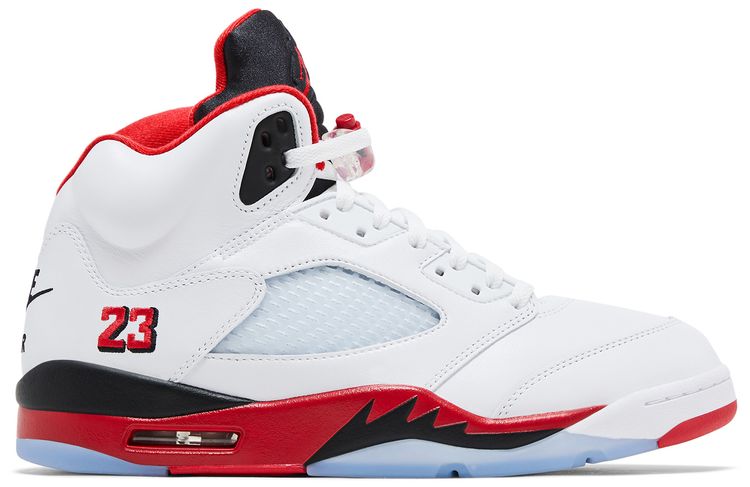 

Кроссовки Air Jordan 5 Retro 'Fire Red' 2025, белый