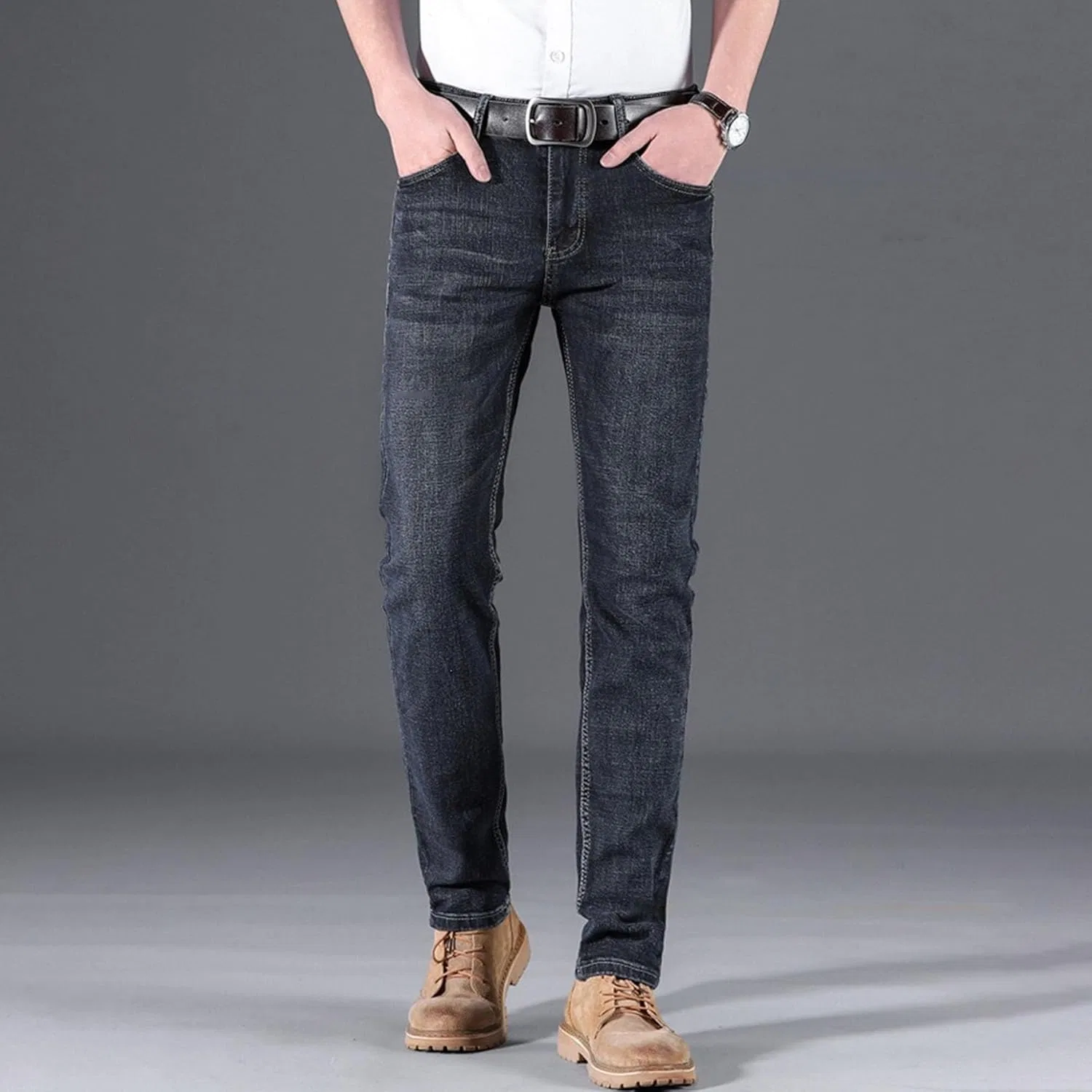 Джинсы прямые Stretch Denim, Black816 — фото 3