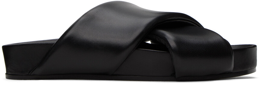 

Черные стеганые сандалии Jil Sander