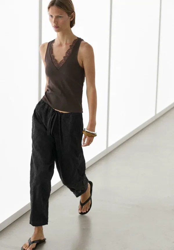 Топ Massimo Dutti, темно-коричневый — фото 4