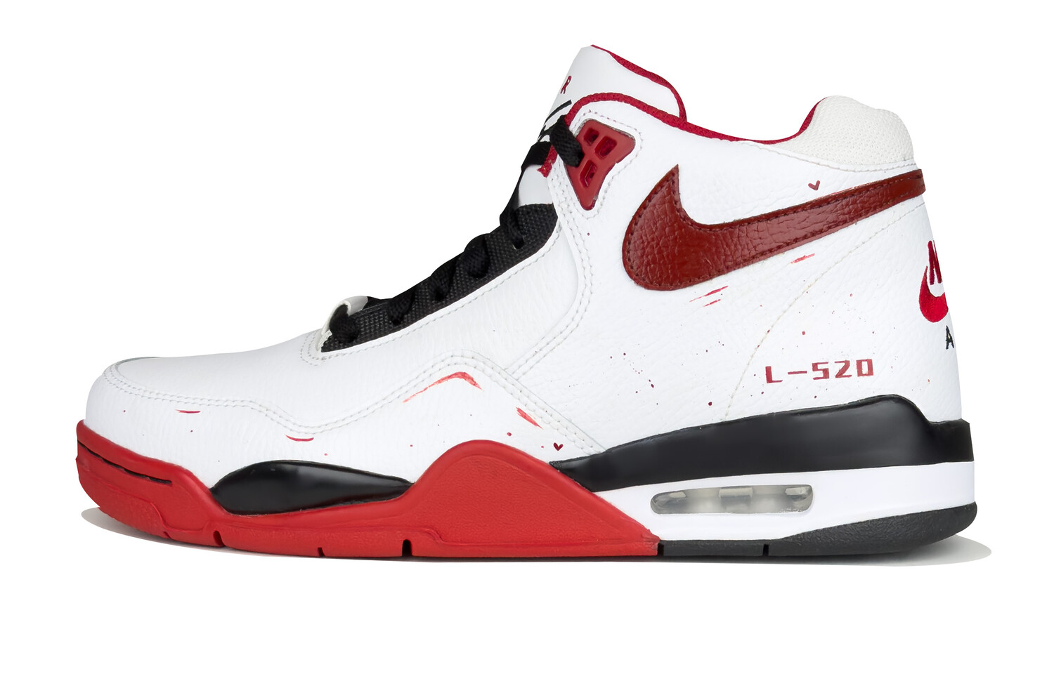 

Кроссовки Nike Flight Legacy Vintage Basketball Shoes Unisex Mid-top Red/white/black, темно-красный/белый/белый/черный