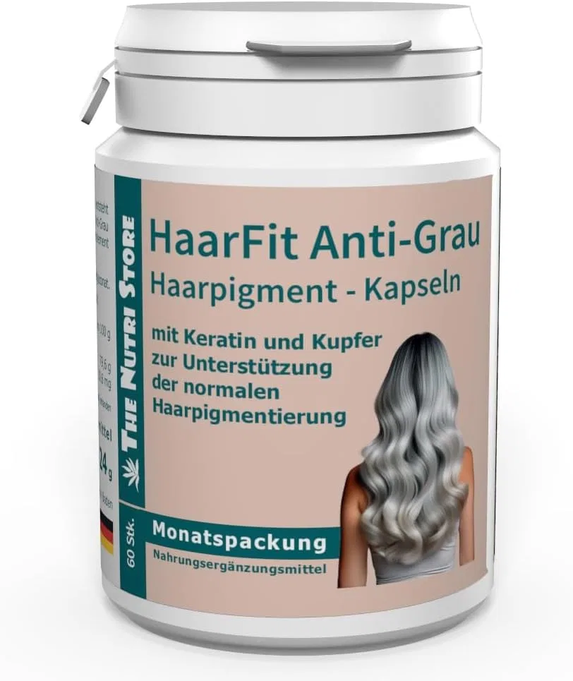 Капсулы HaarFit Anti-Grey с пигментом для волос, 60 шт. ‎The Nutri Store
