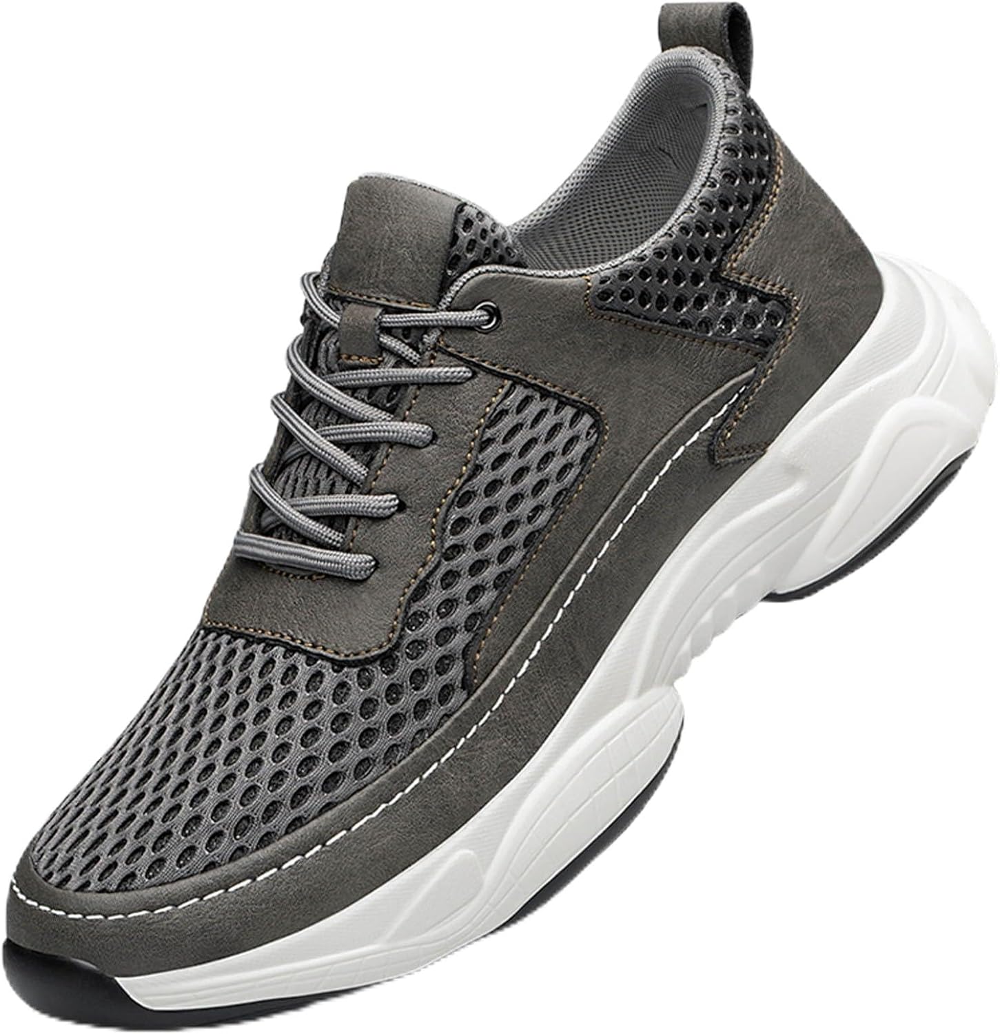 

Мужские кроссовки с подъемом на 8 см, дышащая сетка, легкие, спортивные повседневные кроссовки для мужчин Generic, темно-серый