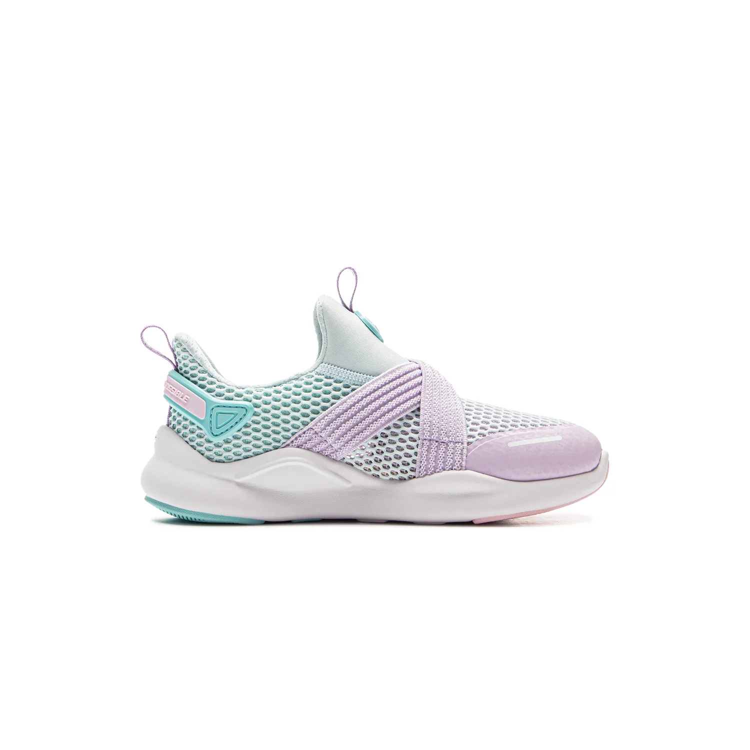 YOUNG Li-Ning YOUNG спортивная коллекция тканевые амортизирующие низкие кроссовки для детей фиолетовые — фото 3