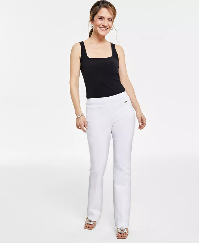 

Узкие брюки с расклешенными штанинами и средней посадкой Petite & Petite Short I.N.C. International Concepts, белый