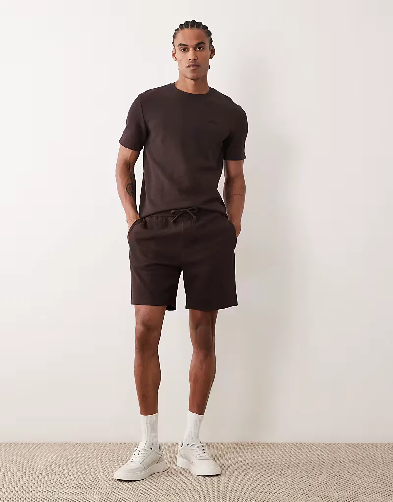 ШортыBOSS Bodywear Waffle, коричневый