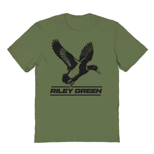 

Мужская футболка с графическим логотипом Riley Green Duck Licensed Character, цвет military green