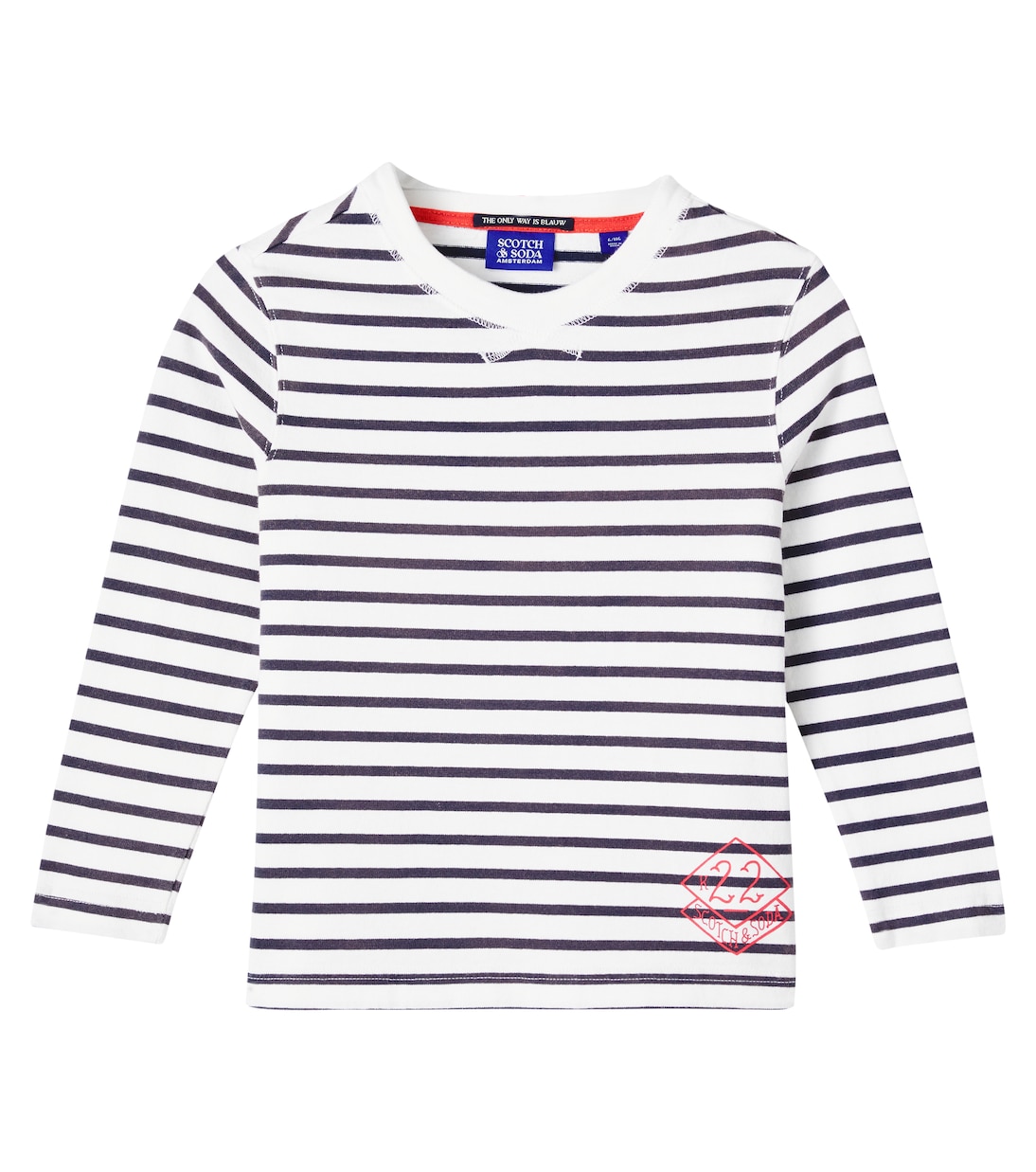 

Полосатая хлопковая футболка Scotch & Soda Kids, Blue White Stripe