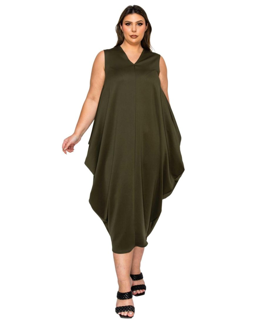 

Платье Clover без рукавов с пышным подолом больших размеров L I V D, Army