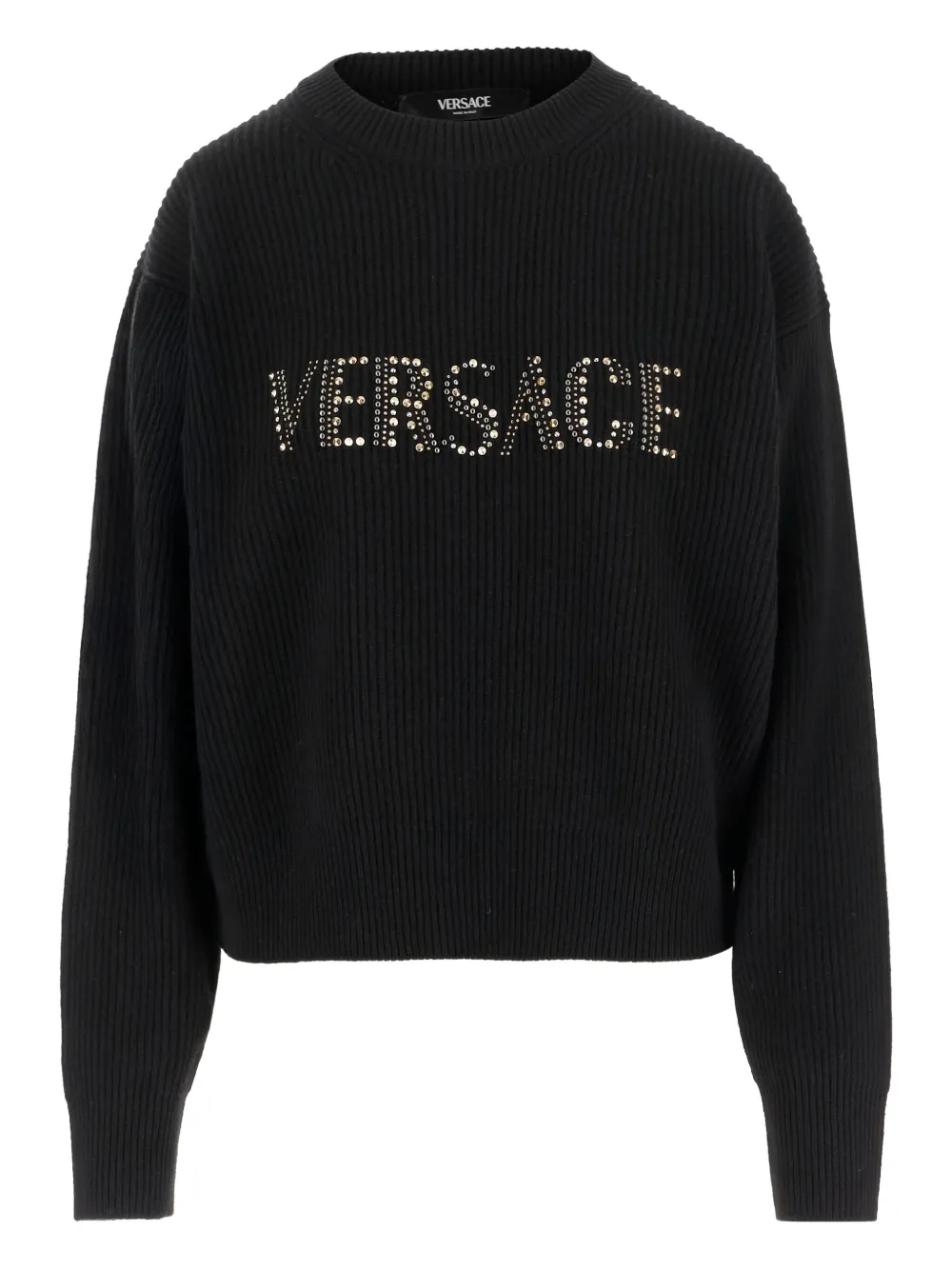 

Ребристый декорированный свитер VERSACE, черный