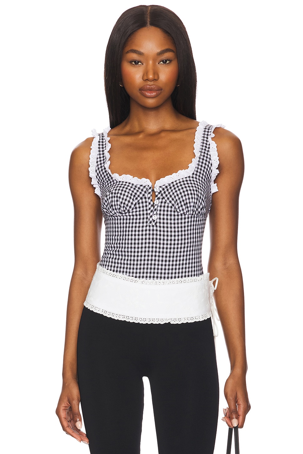 

X intimately fp комбинезон Cassie от Free People, black white combo