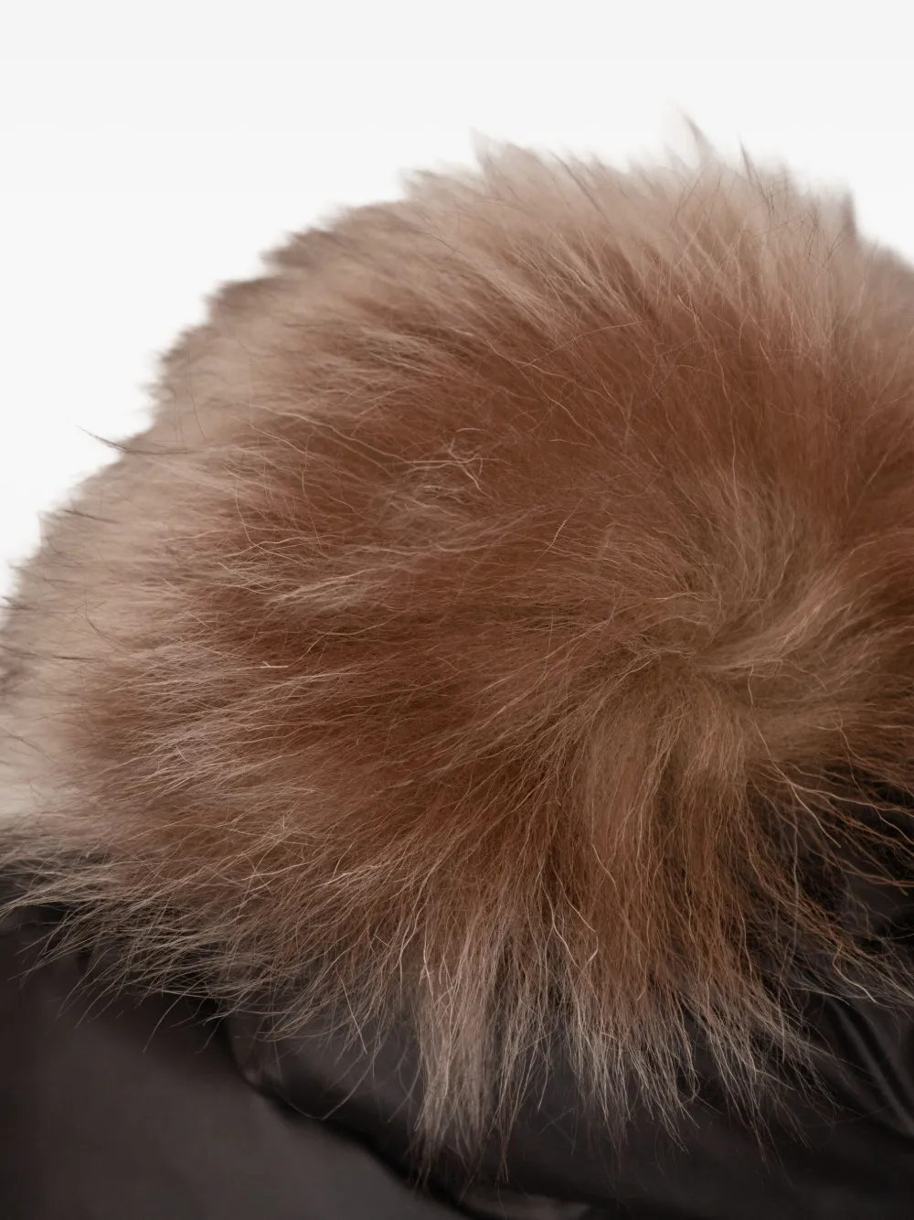 Стеганая куртка с меховой отделкой Moncler Enfant, черный — фото 3