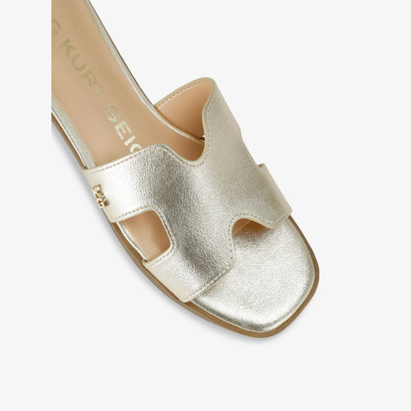 Сандалии на плоской подошве Kg Kurt Geiger Raven из искусственной кожи, золотой — фото 3