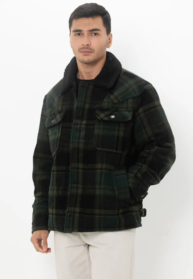 Пальто шерстяное, рабочее, Merchant Superdry, зеленый