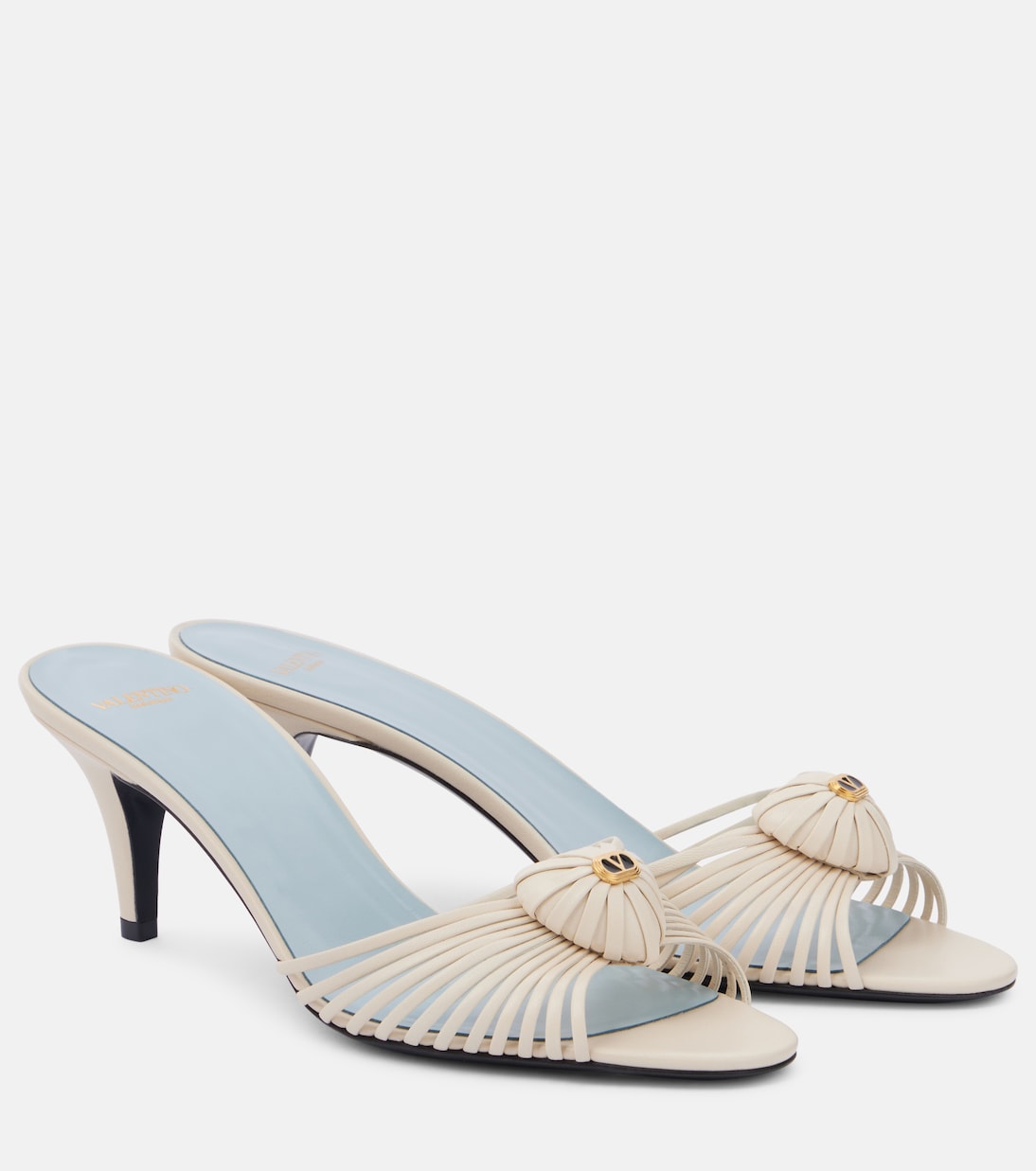 Кожаные мюли Royal VLogo 65 Valentino Garavani, Butter White