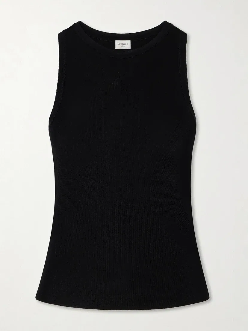 Майка в рубчик SAINT LAURENT, черный
