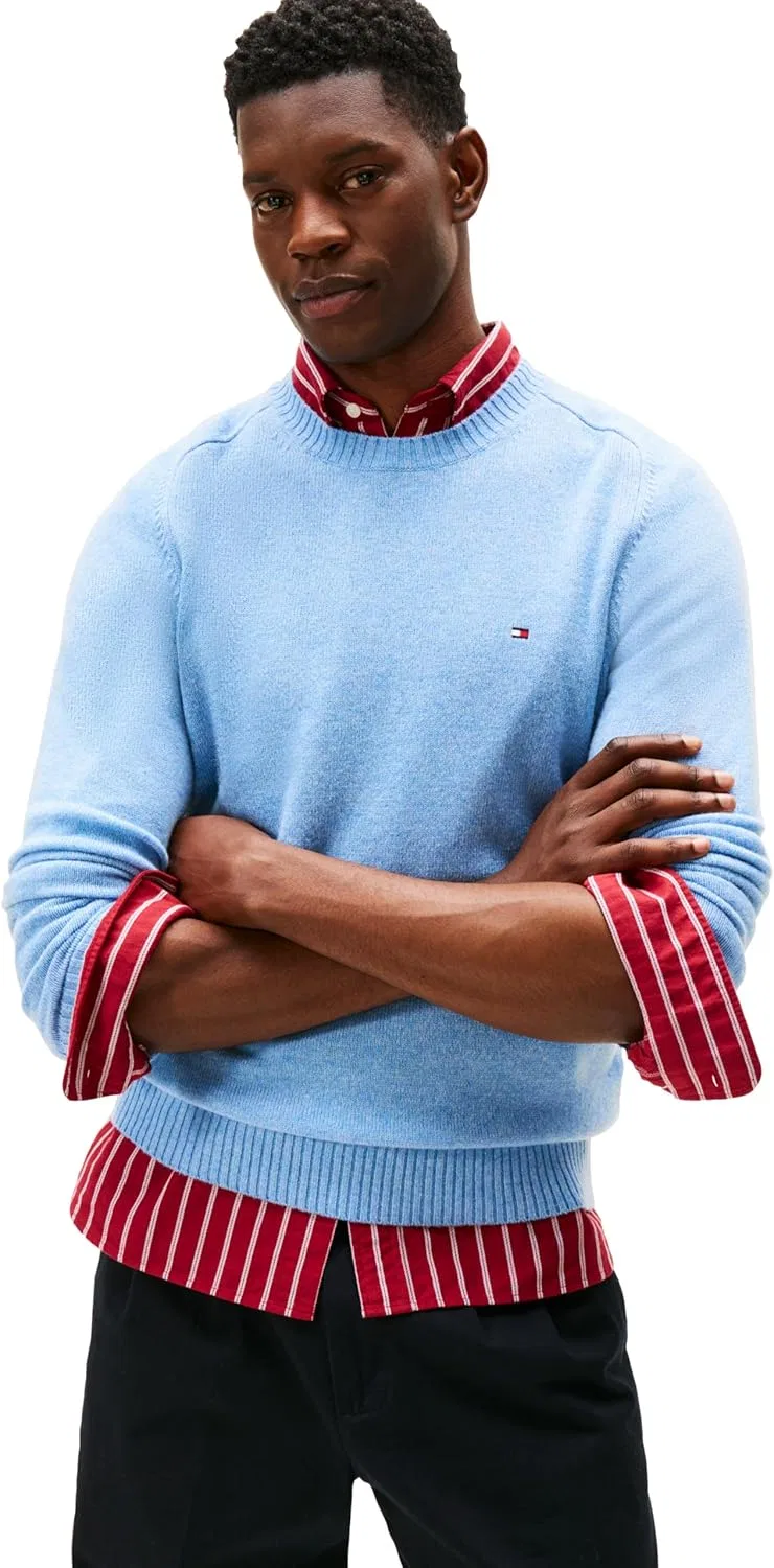 Свитер-пуловер Tommy Hilfiger из кашемира, светло-голубой