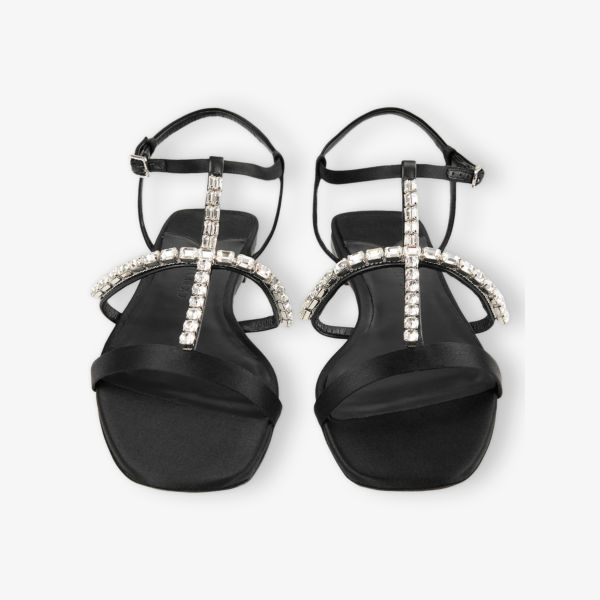 Босоножки Jimmy Choo атласные с кристаллами, мультиколор — фото 3