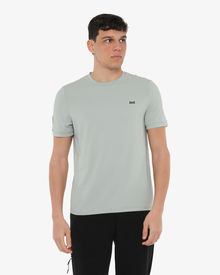 

JAKED Мужская синтетическая фитнес-футболка цвета шалфея