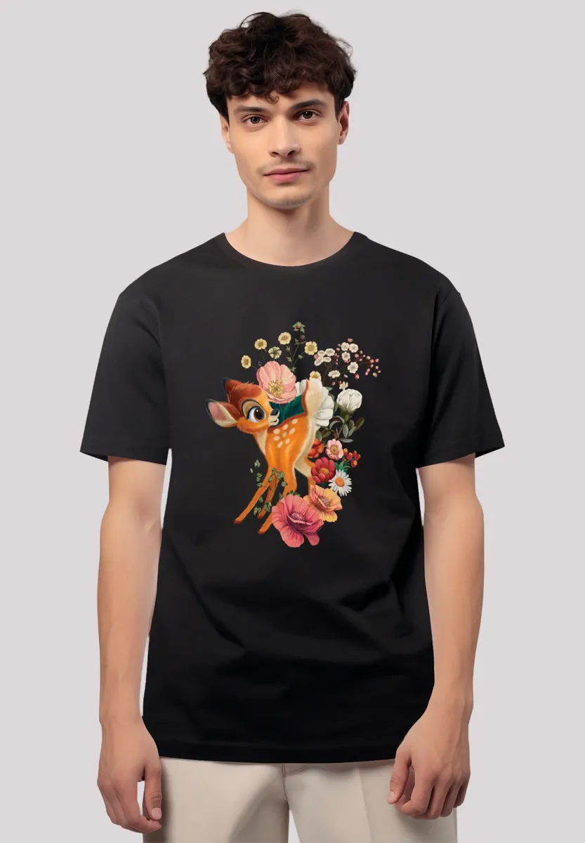 

F4NT4STIC Футболка "Disney Bambi Meadow Flowers", премиум качество, черный