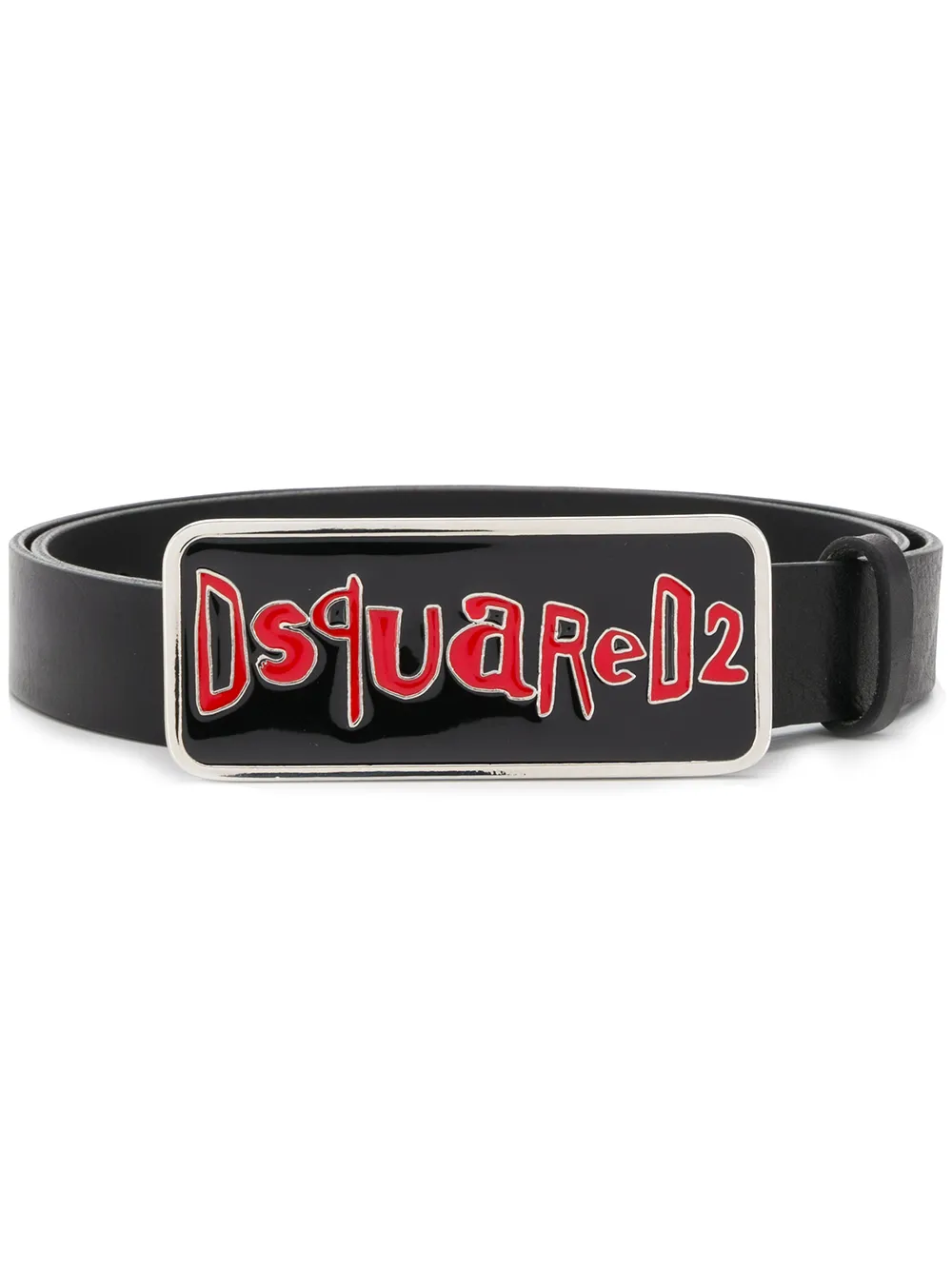 

Ремень с эмалевой пряжкой DSQUARED2, черный