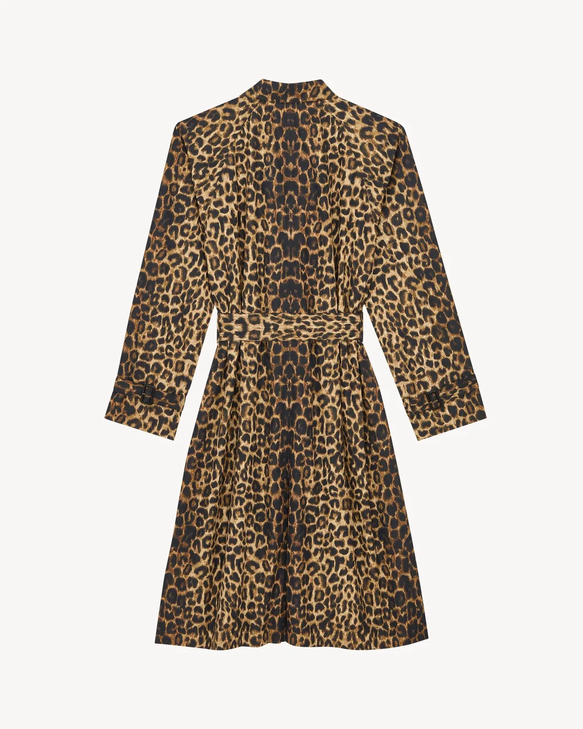 Тренч из нейлона с леопардовым принтом Saint Laurent, коричневый — фото 3