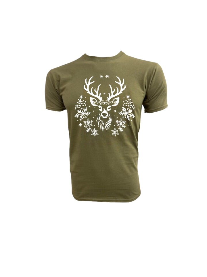 

Футболка PAULGOS Herren T-Shirt, Weihnachtshirsch, оливковый